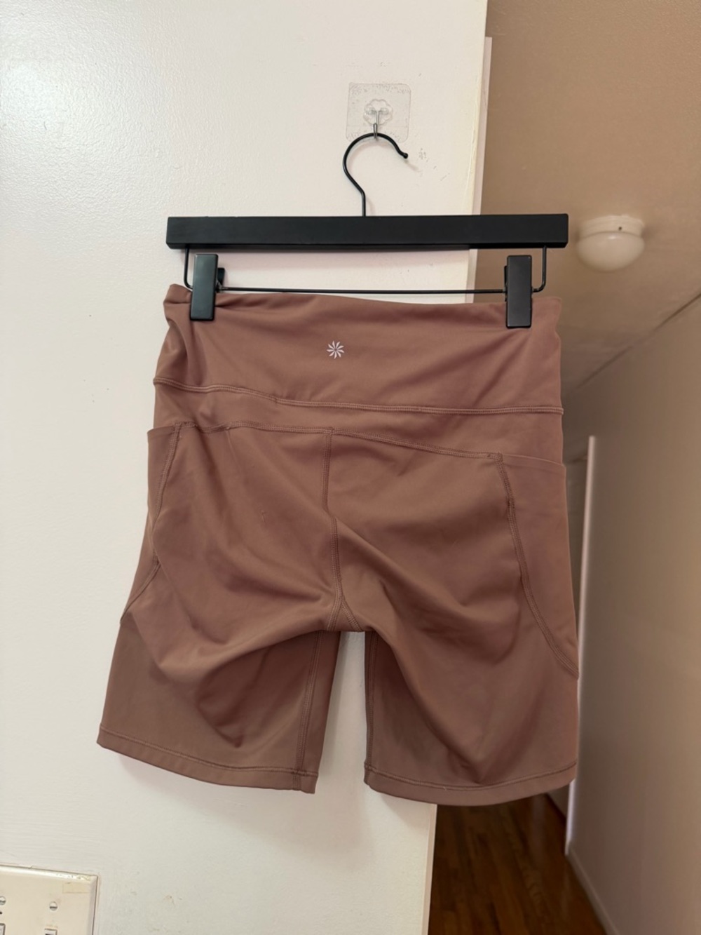 Athleta High-Rise Mauve Brown Bike Shorts